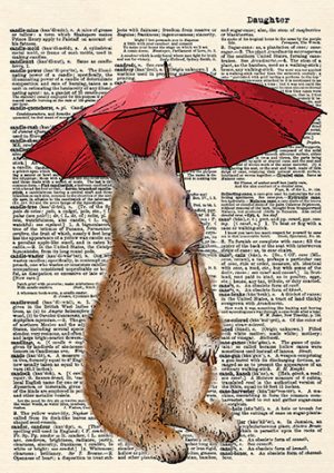 Rainy Day Rabbit Card - Daughter