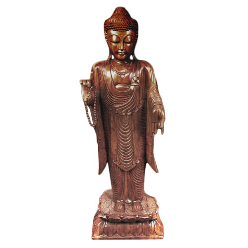Handcarved Wooden Buddha Standing Statue. Large | Ferailles