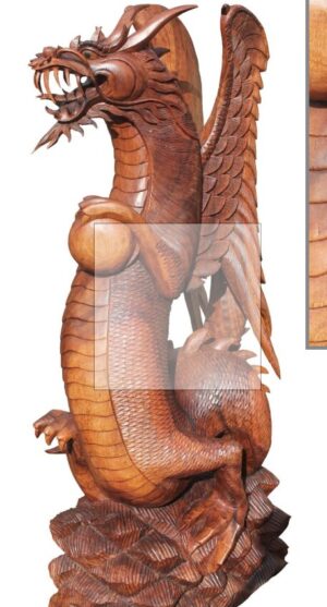 Ferailles - 150cm Tall One Piece Hancarved Suar Wood Dragon XXL