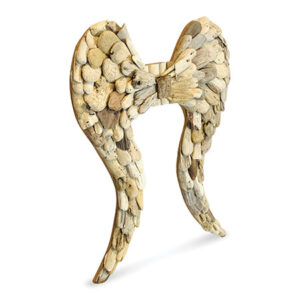 Wall hanging angel wings made from reclaimed driftwood. 60 cm tall