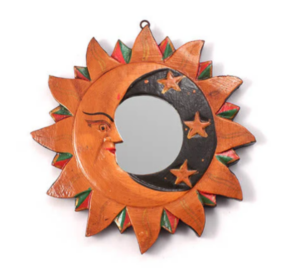 Sun & Moon Mirror - Small. Price is for one mirror and includes UK P&P* Main land only. Elsewhere by agreement. Ferailles Shop, Great Yarmouth, Norfolk